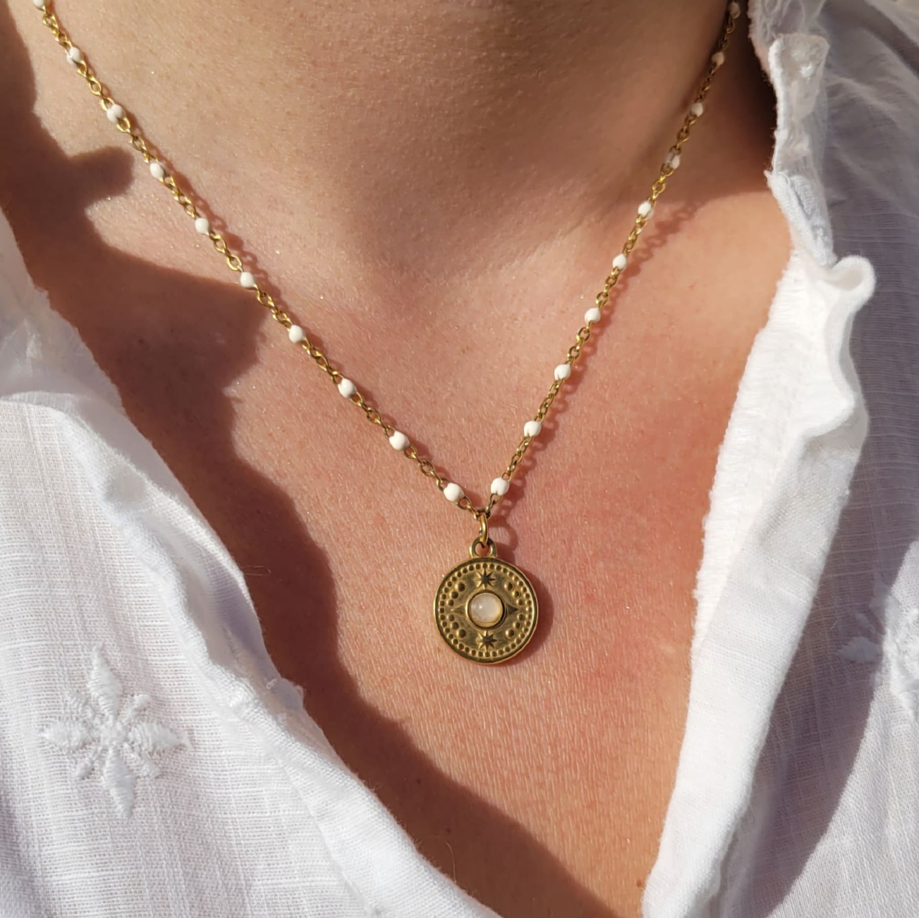 parures à perles en acier inoxydable