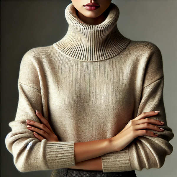 Femme portant un col roulé