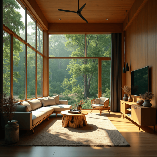 Intérieur de maison avec décoration en bois flotté