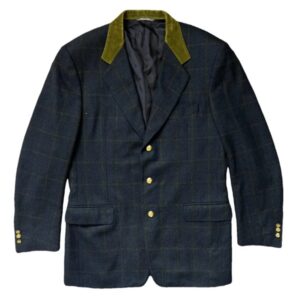 Costume velours vert et bleu en cachemire dior